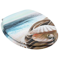 Assento de sanita com tampa MDF design conchas