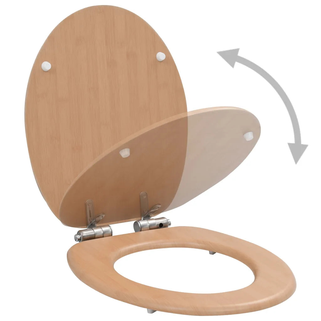 Assento de sanita com tampa de fecho suave MDF design bambu