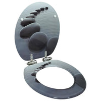 Assento de sanita com tampa de fecho suave MDF design pedras