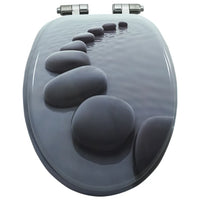Assento de sanita com tampa de fecho suave MDF design pedras