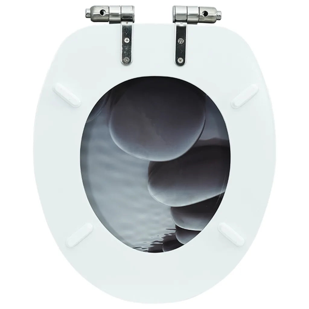 Assento de sanita com tampa de fecho suave MDF design pedras