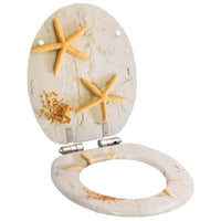 Assento sanita c/ tampa fecho suave MDF design estrela-do-mar