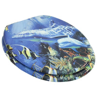 Assento de sanita com tampa de fecho suave MDF design golfinhos