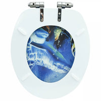 Assento de sanita com tampa de fecho suave MDF design golfinhos