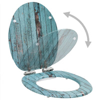 Assento sanita c/ tampa de fecho suave MDF design madeira velha
