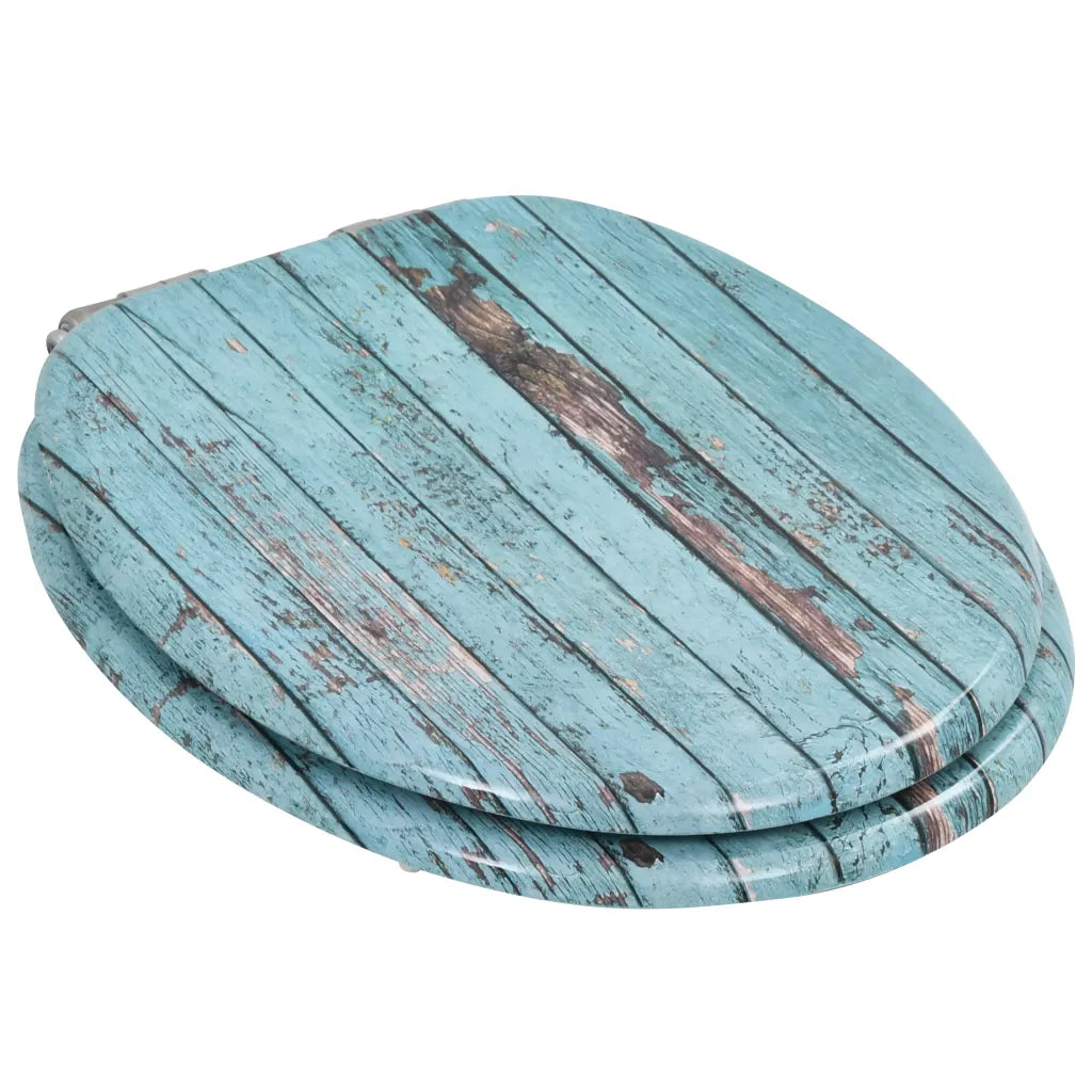 Assento sanita c/ tampa de fecho suave MDF design madeira velha