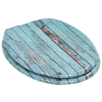 Assento sanita c/ tampa de fecho suave MDF design madeira velha