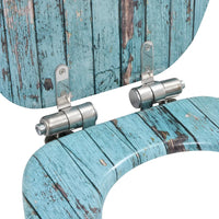 Assento sanita c/ tampa de fecho suave MDF design madeira velha