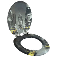Assento sanita c/ tampa de fecho suave MDF design Nova Iorque