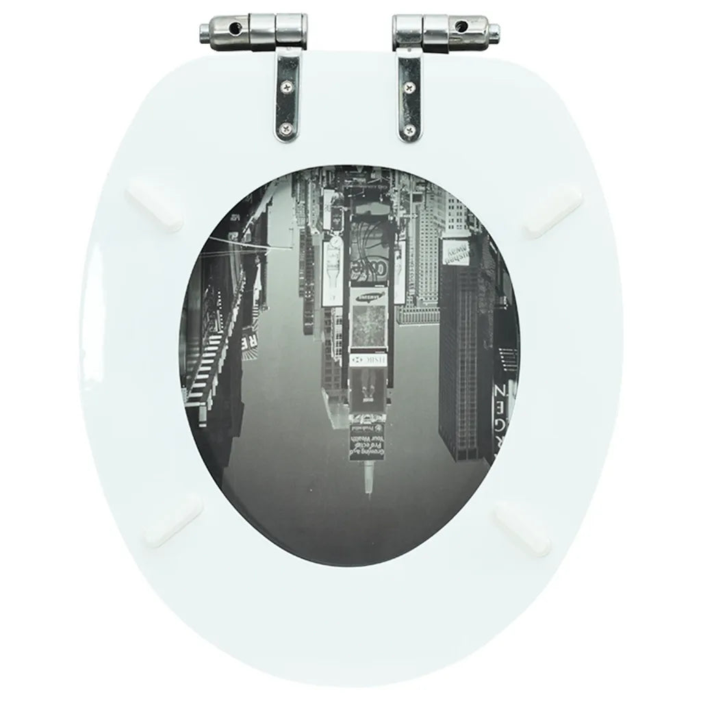 Assento sanita c/ tampa de fecho suave MDF design Nova Iorque