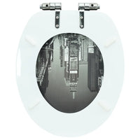 Assento sanita c/ tampa de fecho suave MDF design Nova Iorque