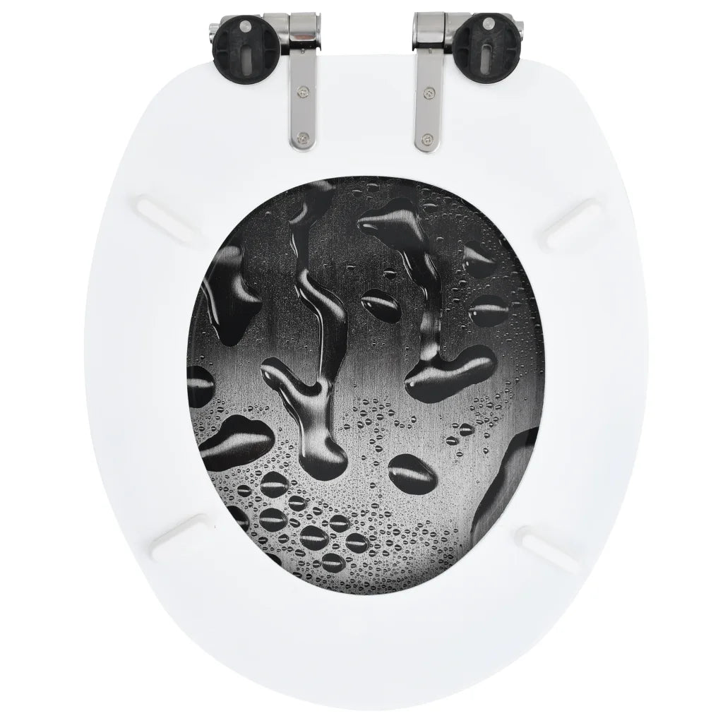 Assento sanita c/ tampa de fecho suave MDF design gotas de água