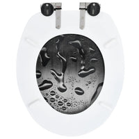 Assento sanita c/ tampa de fecho suave MDF design gotas de água