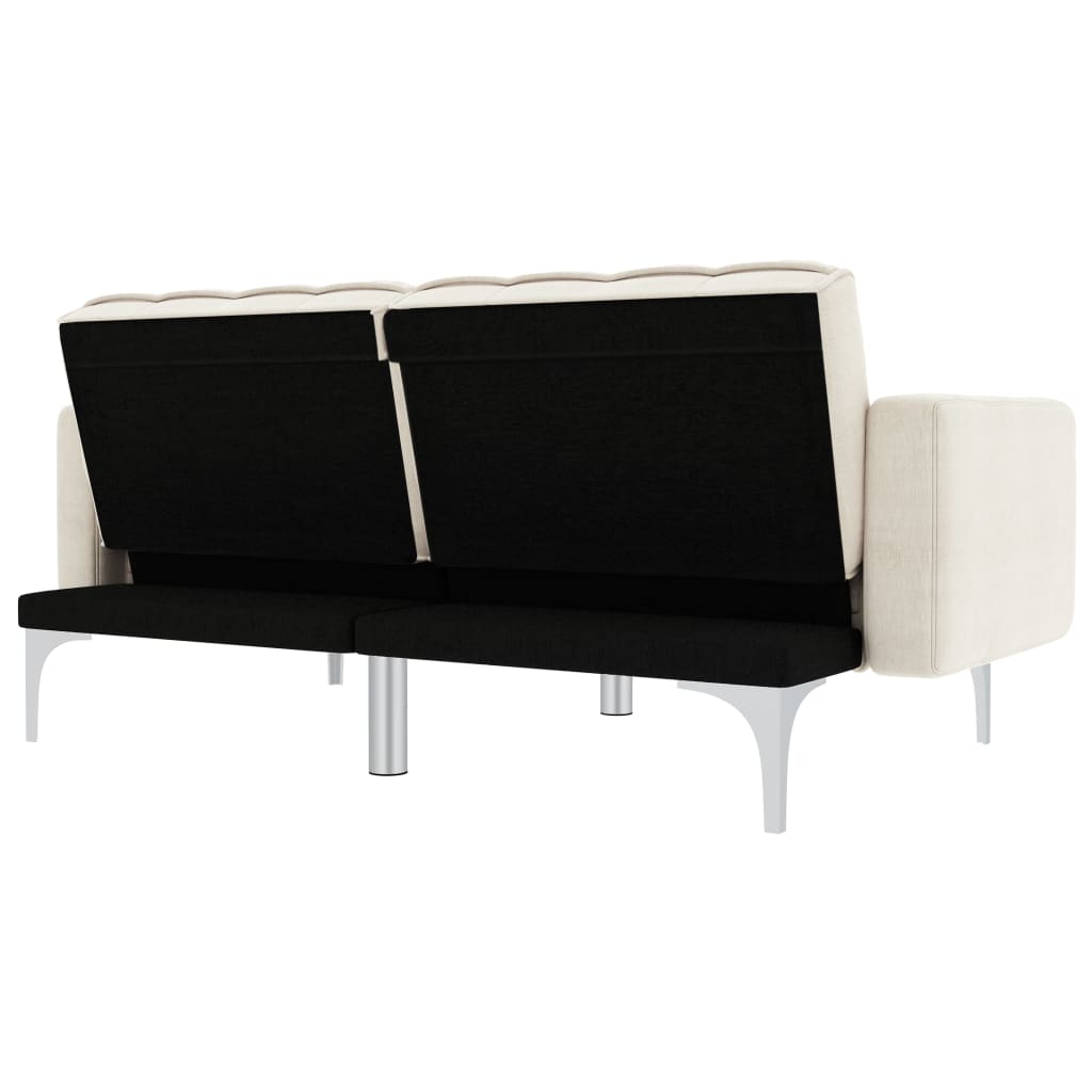 vidaXL Sofá-cama tecido creme