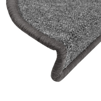Tapetes de escada 15 peças 56x17x3 cm cinza escuro semicircular