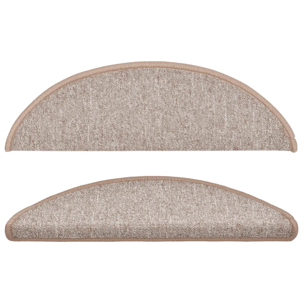 Tapetes de escada 15 peças 56x17x3 cm  claro semicircular