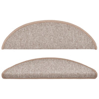 Tapetes de escada 15 peças 56x17x3 cm  claro semicircular