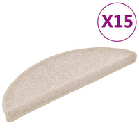 Tapetes de escada 15 peças 56x17x3 cm cinza-claro semicircular