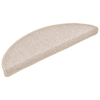 Tapetes de escada 15 peças 56x17x3 cm cinza-claro semicircular