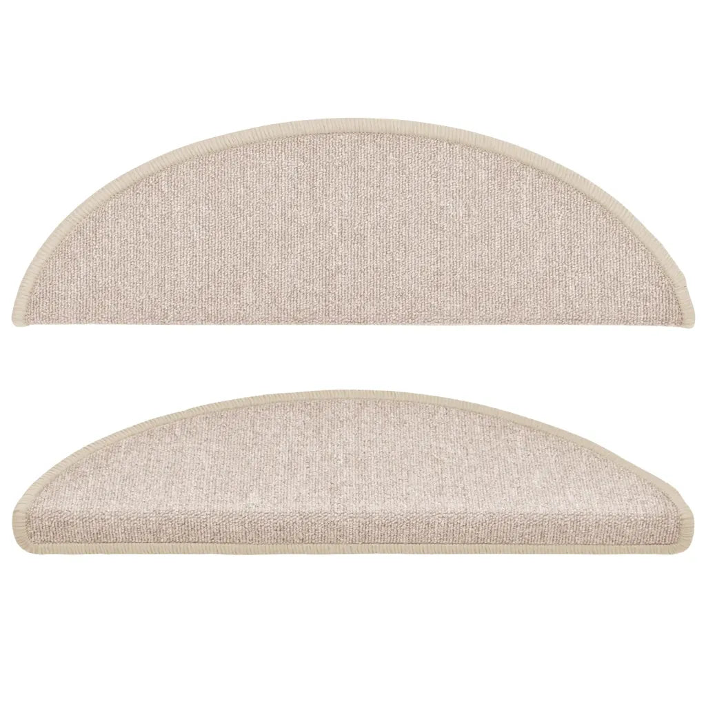 Tapetes de escada 15 peças 56x17x3 cm cinza-claro semicircular