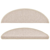 Tapetes de escada 15 peças 56x17x3 cm cinza-claro semicircular