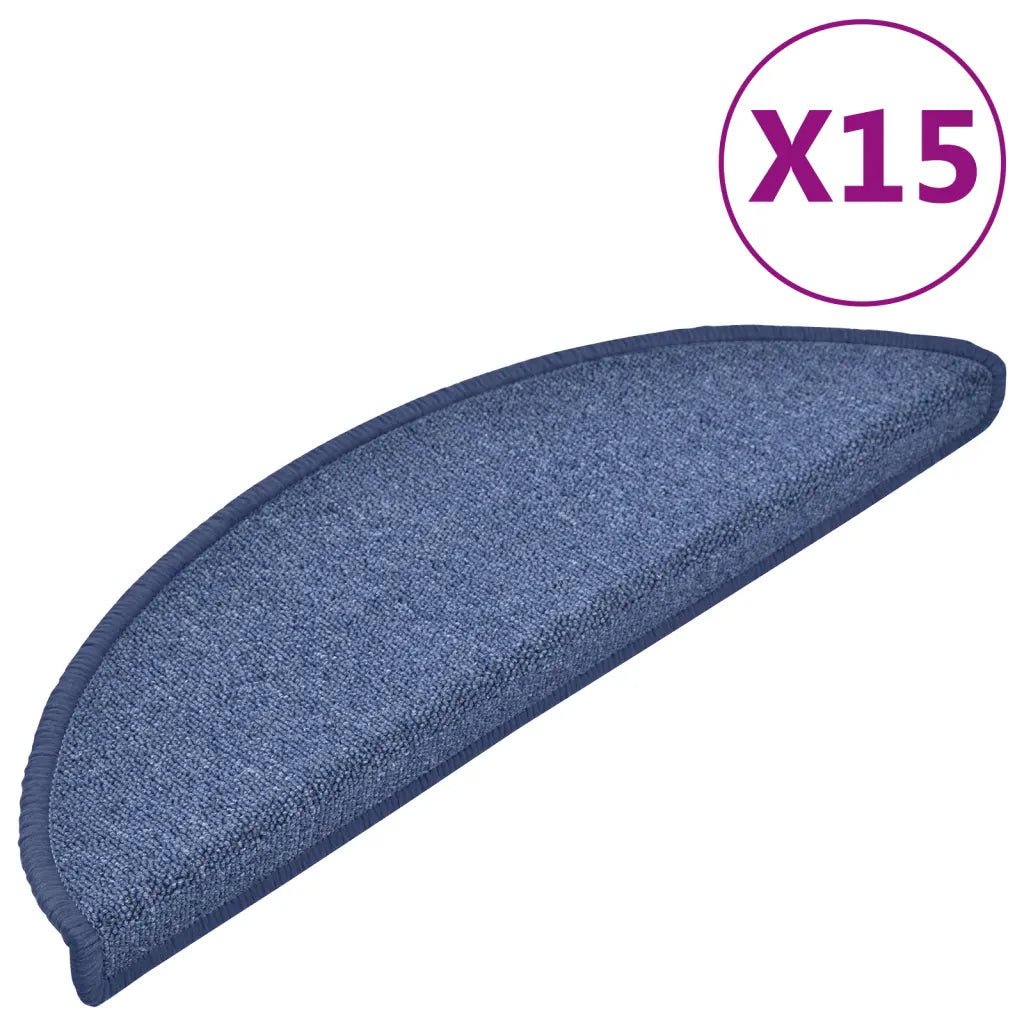 Tapetes de escada 15 peças 56x17x3 cm  semicircular