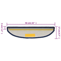 Tapetes de escada 15 peças 56x17x3 cm  semicircular