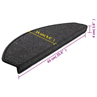Tapetes de escada 15 peças 65x24x4 cm  meio redondo grande