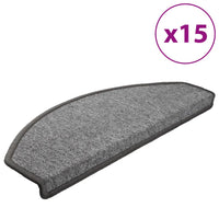 Tapetes de escada 15 peças 65x24x4 cm cinza escuro semicircular grande