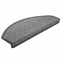 Tapetes de escada 15 peças 65x24x4 cm cinza escuro semicircular grande