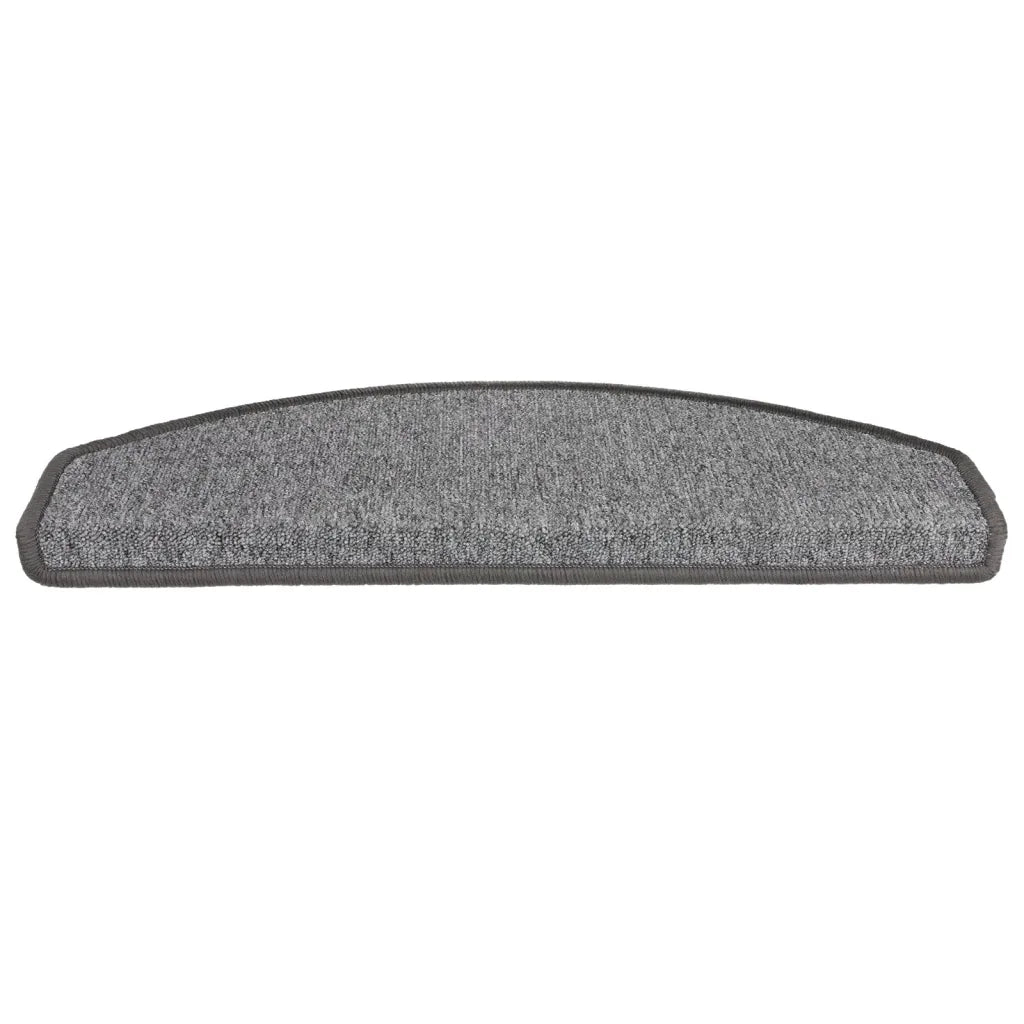 Tapetes de escada 15 peças 65x24x4 cm cinza escuro semicircular grande