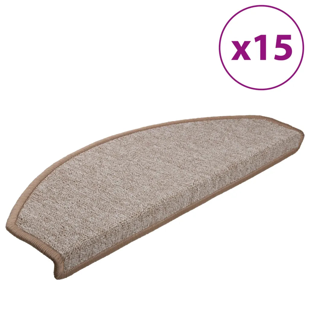 Tapetes de escada 15 peças 65x24x4 cm  claro meio redondo grande