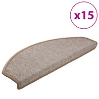 Tapetes de escada 15 peças 65x24x4 cm  claro meio redondo grande