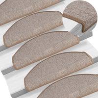 Tapetes de escada 15 peças 65x24x4 cm  claro meio redondo grande