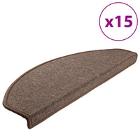 Tapetes de escada 15 peças 65x24x4 cm  café meio redondo grande