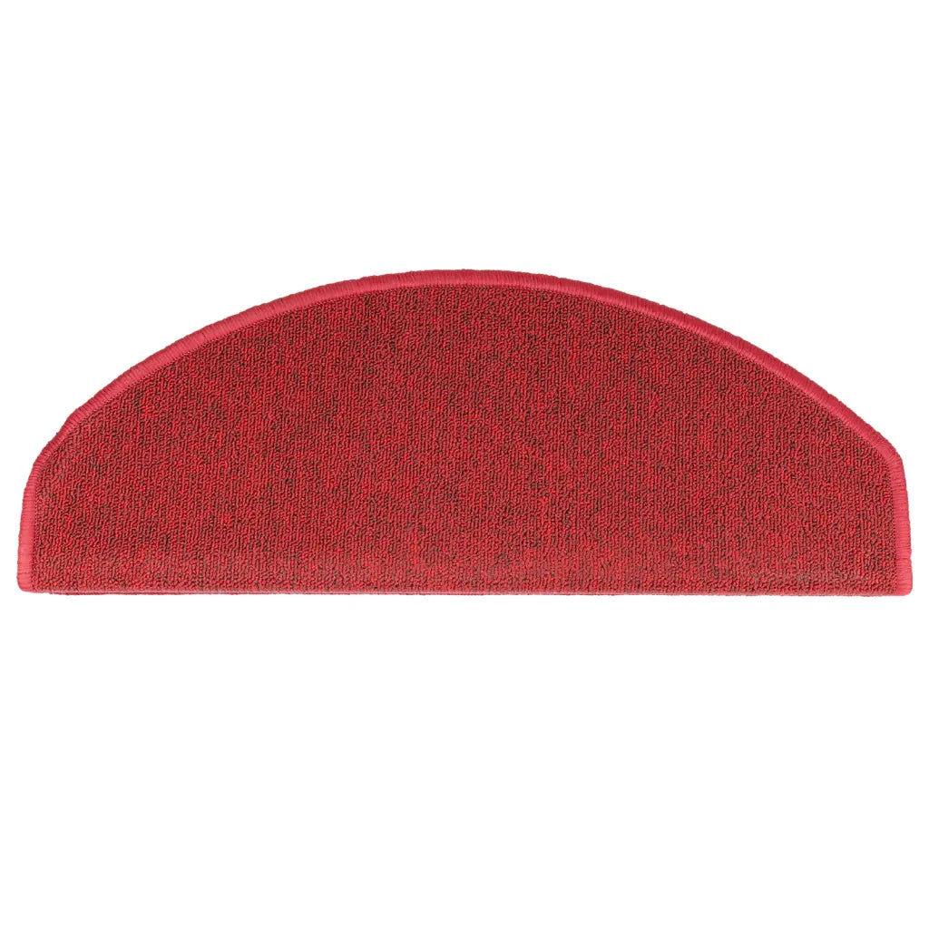 Tapetes de escada 15 peças 65x24x4 cm Vermelhos meio redondo grande