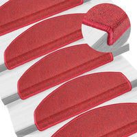 Tapetes de escada 15 peças 65x24x4 cm Vermelhos meio redondo grande