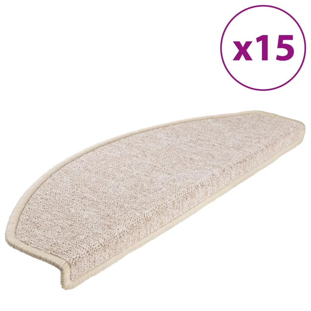 Tapetes de escada 15 peças 65x24x4 cm cinza-claro semicircular grande