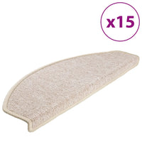 Tapetes de escada 15 peças 65x24x4 cm cinza-claro semicircular grande
