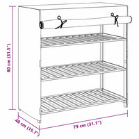 vidaXL Sapateira com cobertura 79x40x80 cm tecido branco