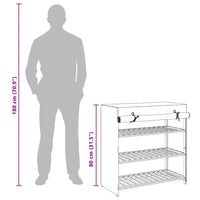 vidaXL Sapateira com cobertura 79x40x80 cm tecido branco