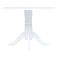 vidaXL Mesa de jantar 106 cm madeira de seringueira maciça branco
