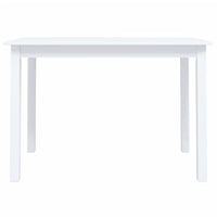 vidaXL Mesa de jantar 114x71x75cm madeira de seringueira maciça branco