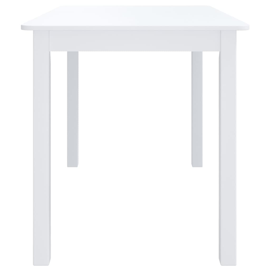 vidaXL Mesa de jantar 114x71x75cm madeira de seringueira maciça branco