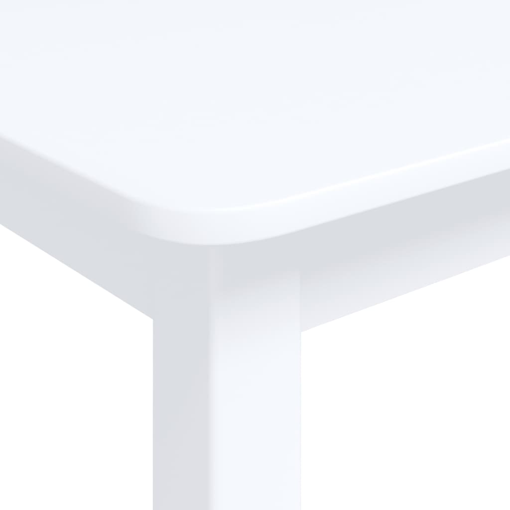 vidaXL Mesa de jantar 114x71x75cm madeira de seringueira maciça branco
