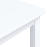 vidaXL Mesa de jantar 114x71x75cm madeira de seringueira maciça branco
