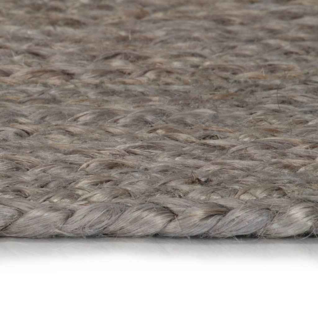 vidaXL Tapete artesanal em juta redondo 90 cm cinzento