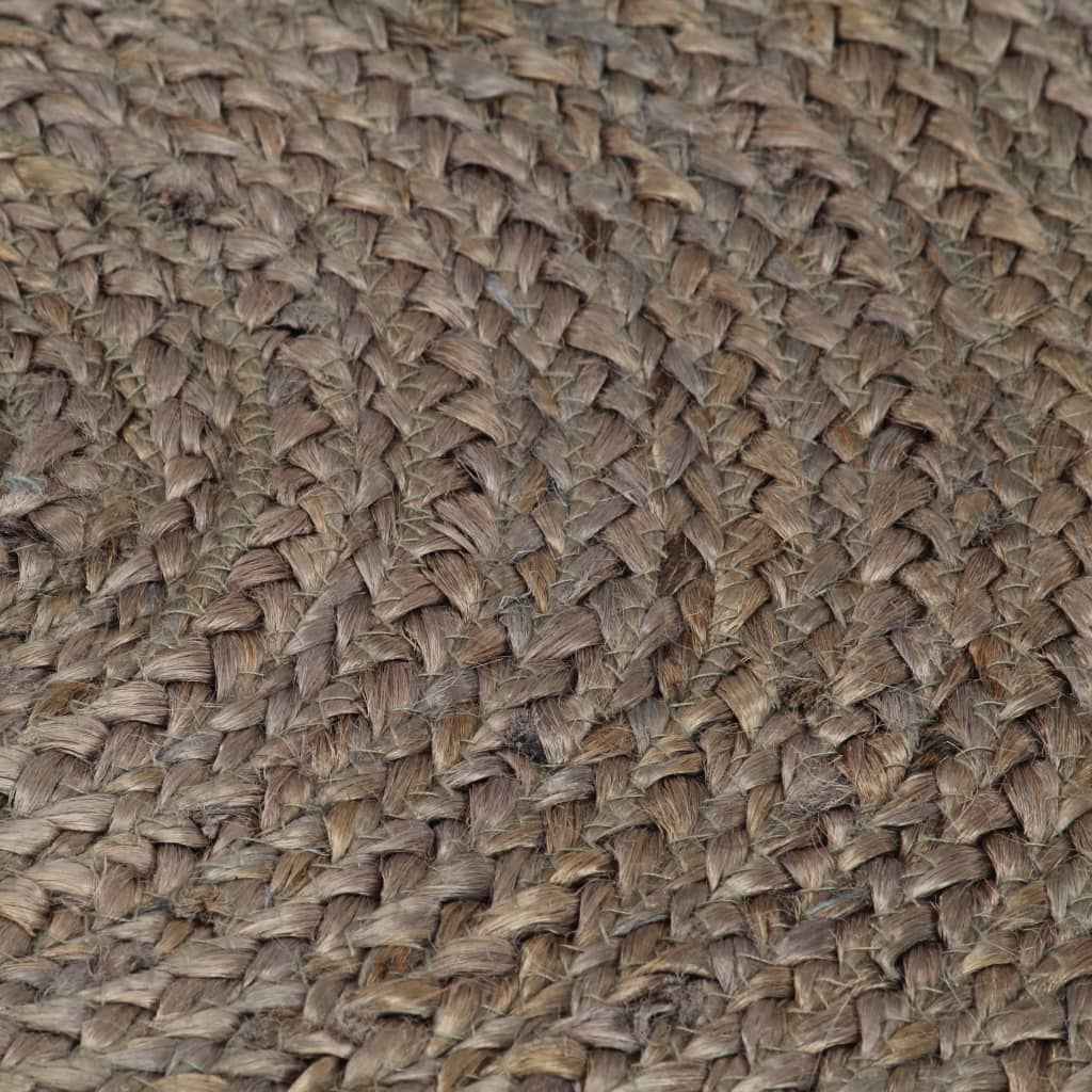 vidaXL Tapete artesanal em juta redondo 90 cm cinzento