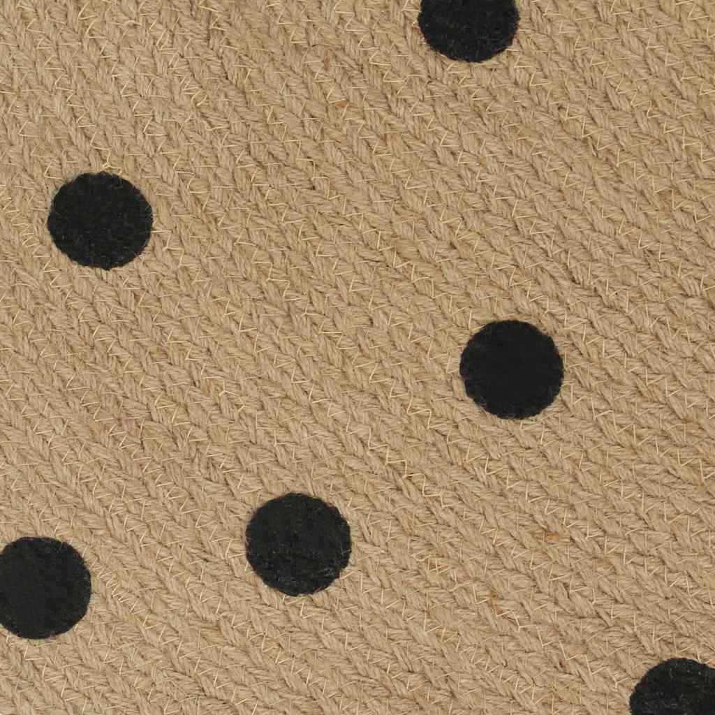 vidaXL Tapete artesanal em juta com impressão pintas 90 cm