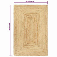vidaXL Tapete artesanal em juta natural 80x160 cm